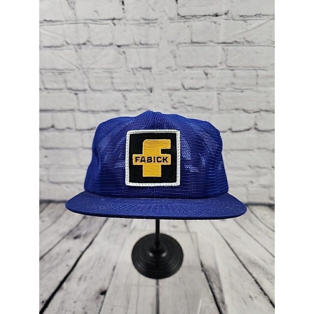 NOS VTG Full Mesh CAT FABICK "Big F" Patch Snapback Hat Cap K-Products USA RARE!